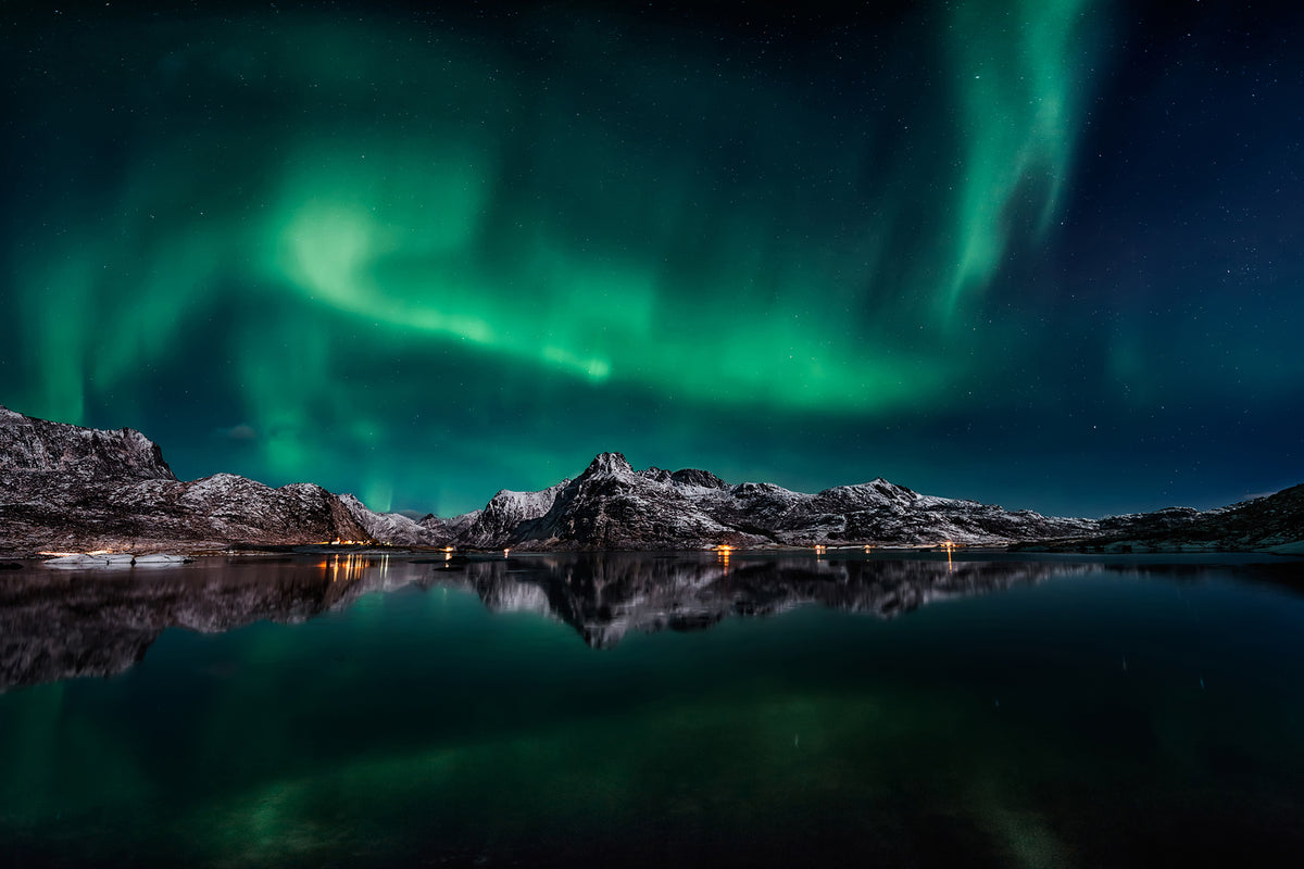 photo-wallpaper-lofoten-aurora-reflection