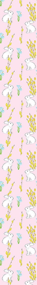 patterned-wallpaper-easter-bunny-and-flowering-willow