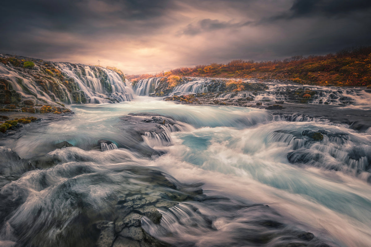 photo-wallpaper-sunset-at-bruarfoss-x