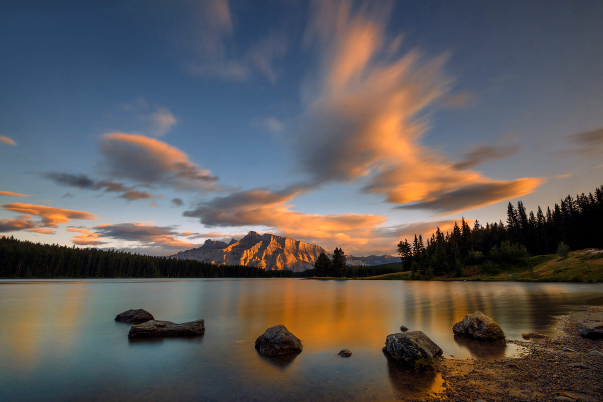 photo-wallpaper-two-jack-lake-sunset