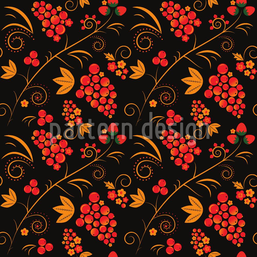 patterned-wallpaper-khokhloma