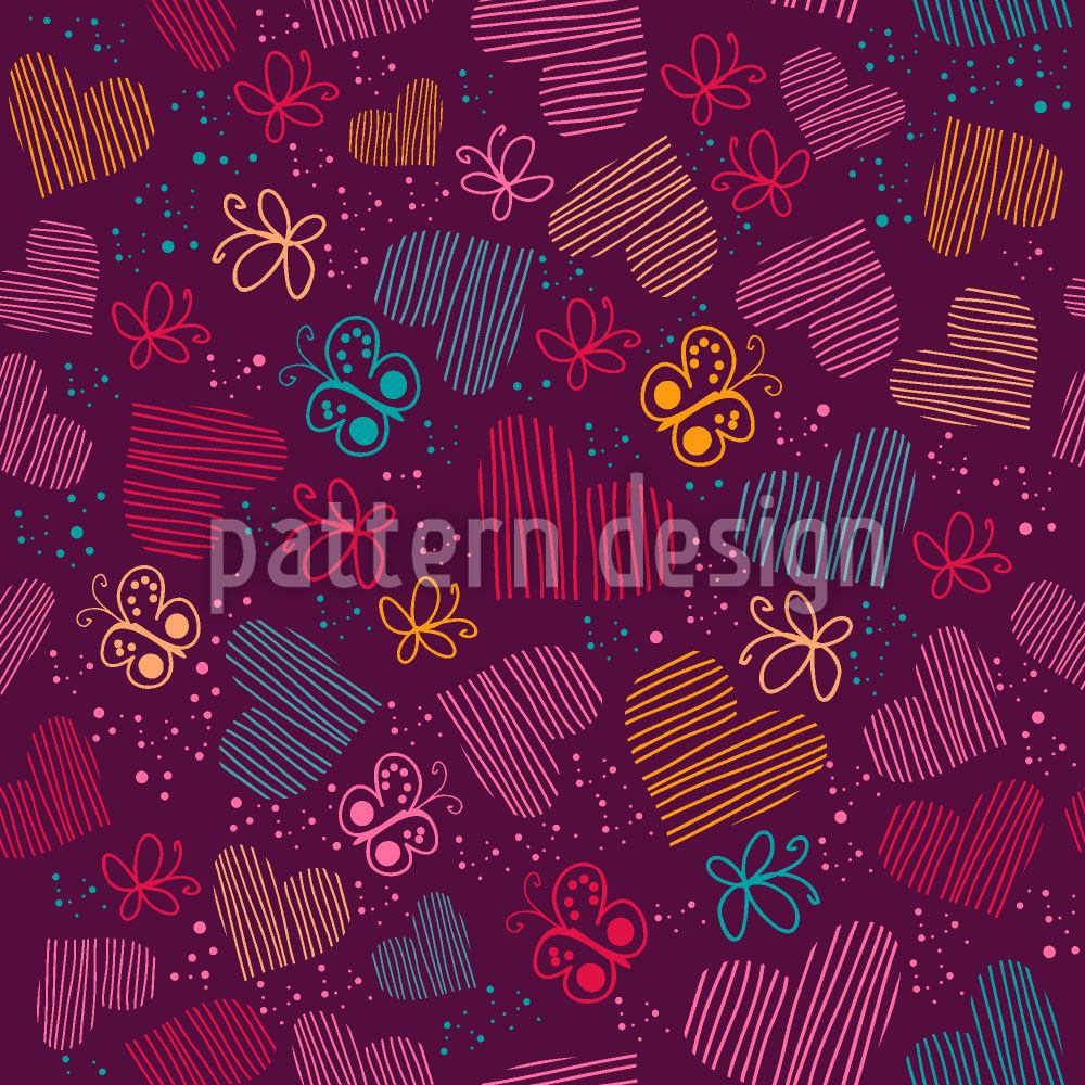 patterned-wallpaper-universe-of-butterflies-and-hearts