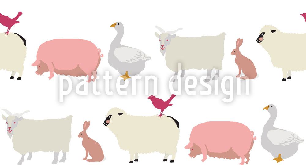 patterned-wallpaper-animals-in-single-file