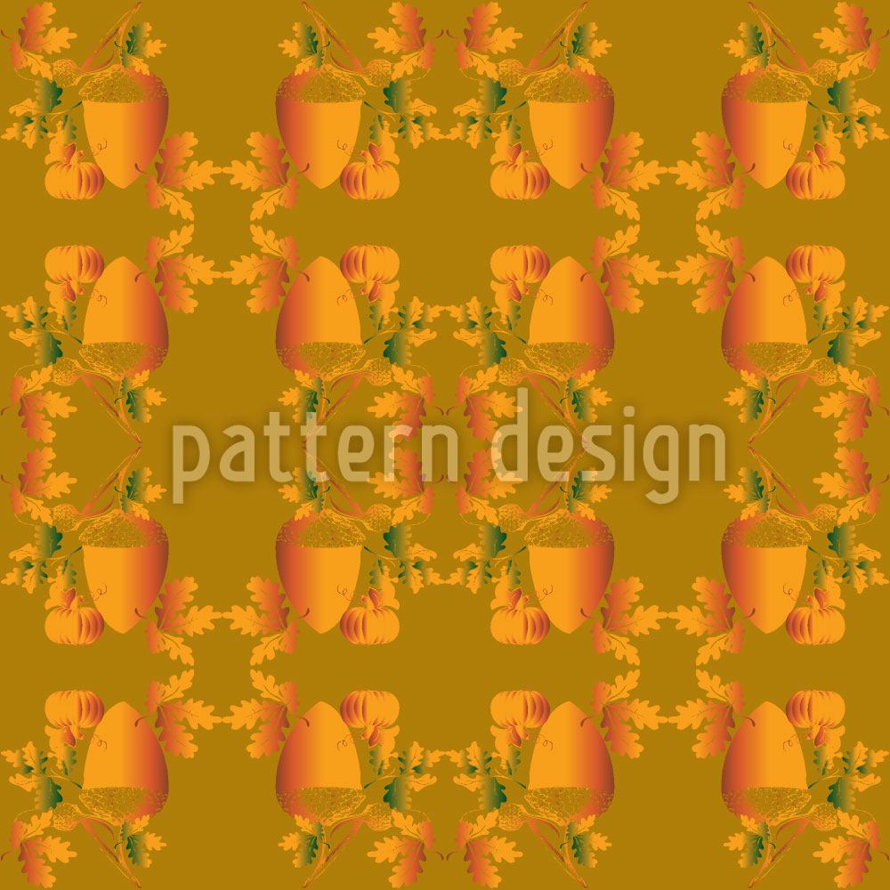 patterned-wallpaper-acorns-and-leaves