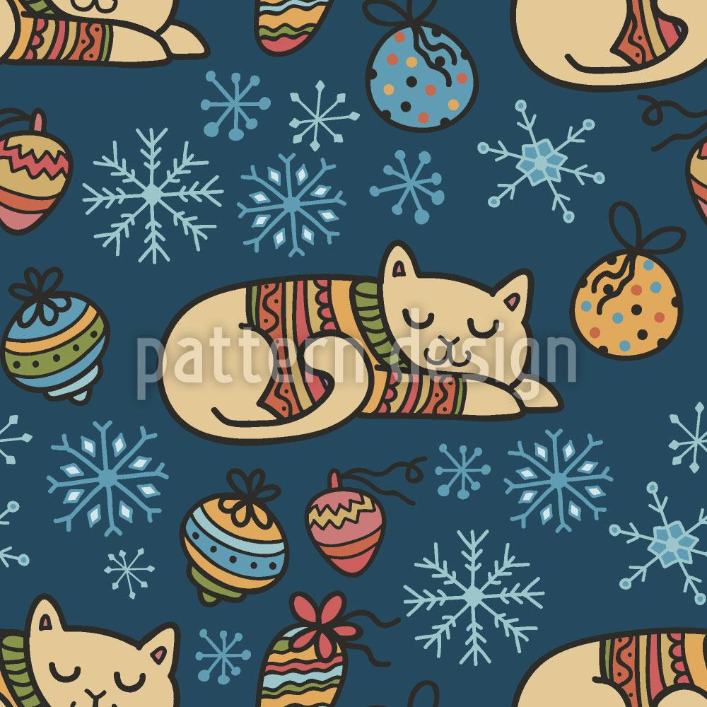 patterned-wallpaper-dreaming-winter-cats