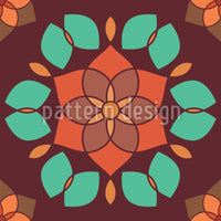 patterned-wallpaper-lotus-flower-retro