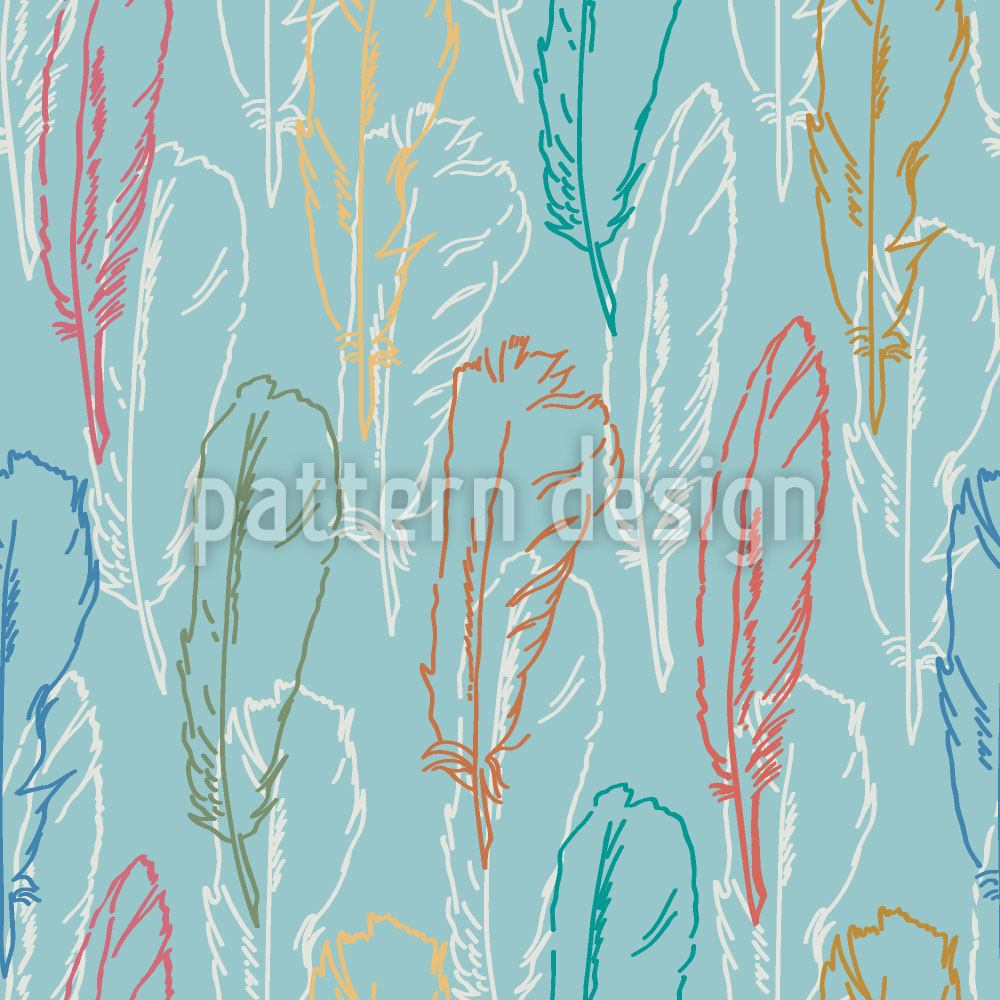 patterned-wallpaper-feathers-handdrawn-azur