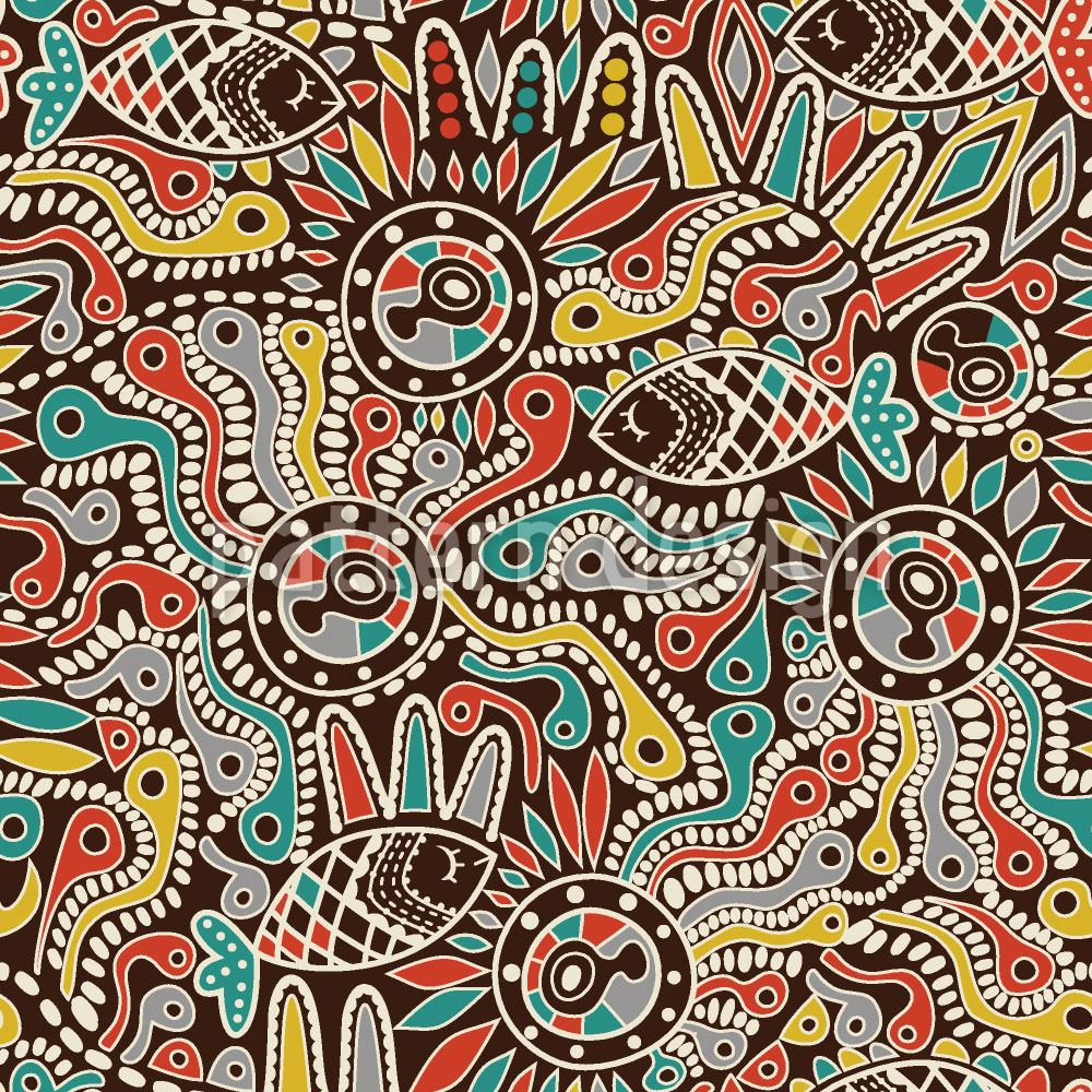 patterned-wallpaper-tadpole-and-fish-in-africa