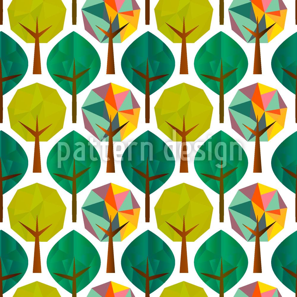 patterned-wallpaper-geometric-trees