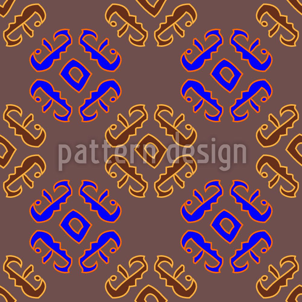 patterned-wallpaper-ethno-signs-brown