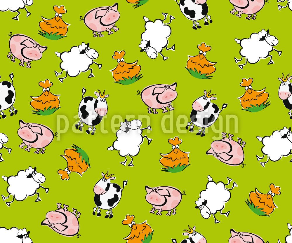 patterned-wallpaper-farm-animals