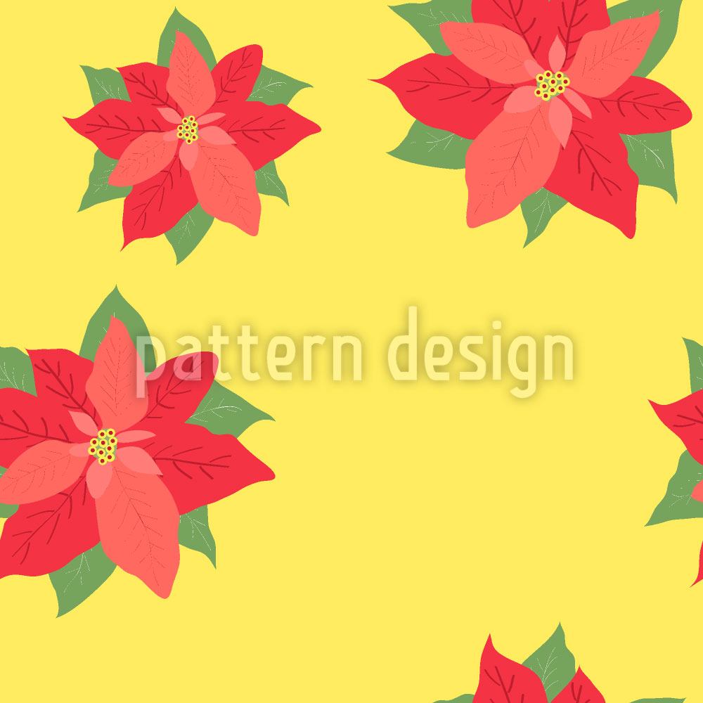 patterned-wallpaper-poinsettia-in-bloom