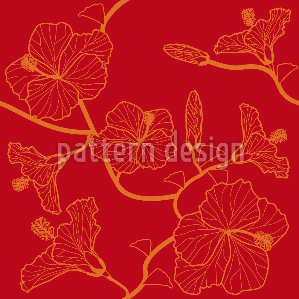 patterned-wallpaper-hibiscusdream-in-red