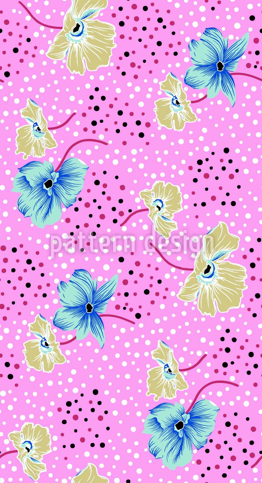 patterned-wallpaper-blossoms-and-dots