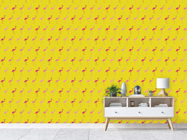 patterned-wallpaper-pretty-flamingo-rose