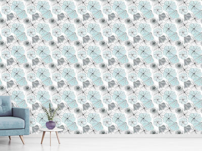 patterned-wallpaper-hibiscus-blossoms-aqua