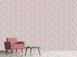 patterned-wallpaper-rose-blooms-red-mint