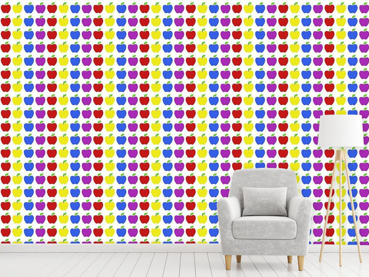 patterned-wallpaper-apple-multicolor