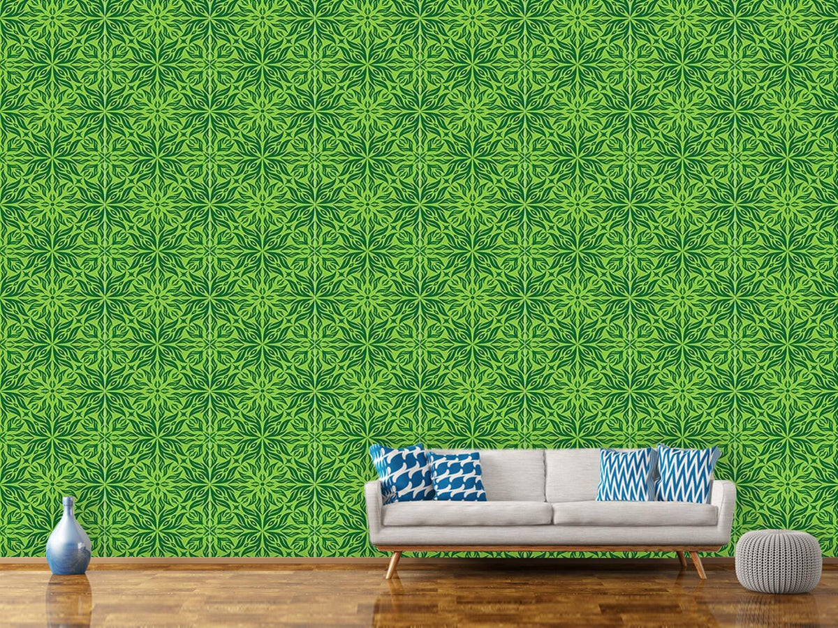 patterned-wallpaper-green-blossom-dream