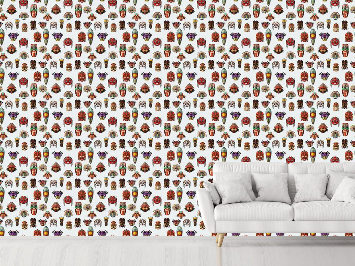 patterned-wallpaper-masks-on-the-wall