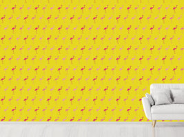 patterned-wallpaper-pretty-flamingo-rose