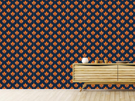 patterned-wallpaper-lotus-orange