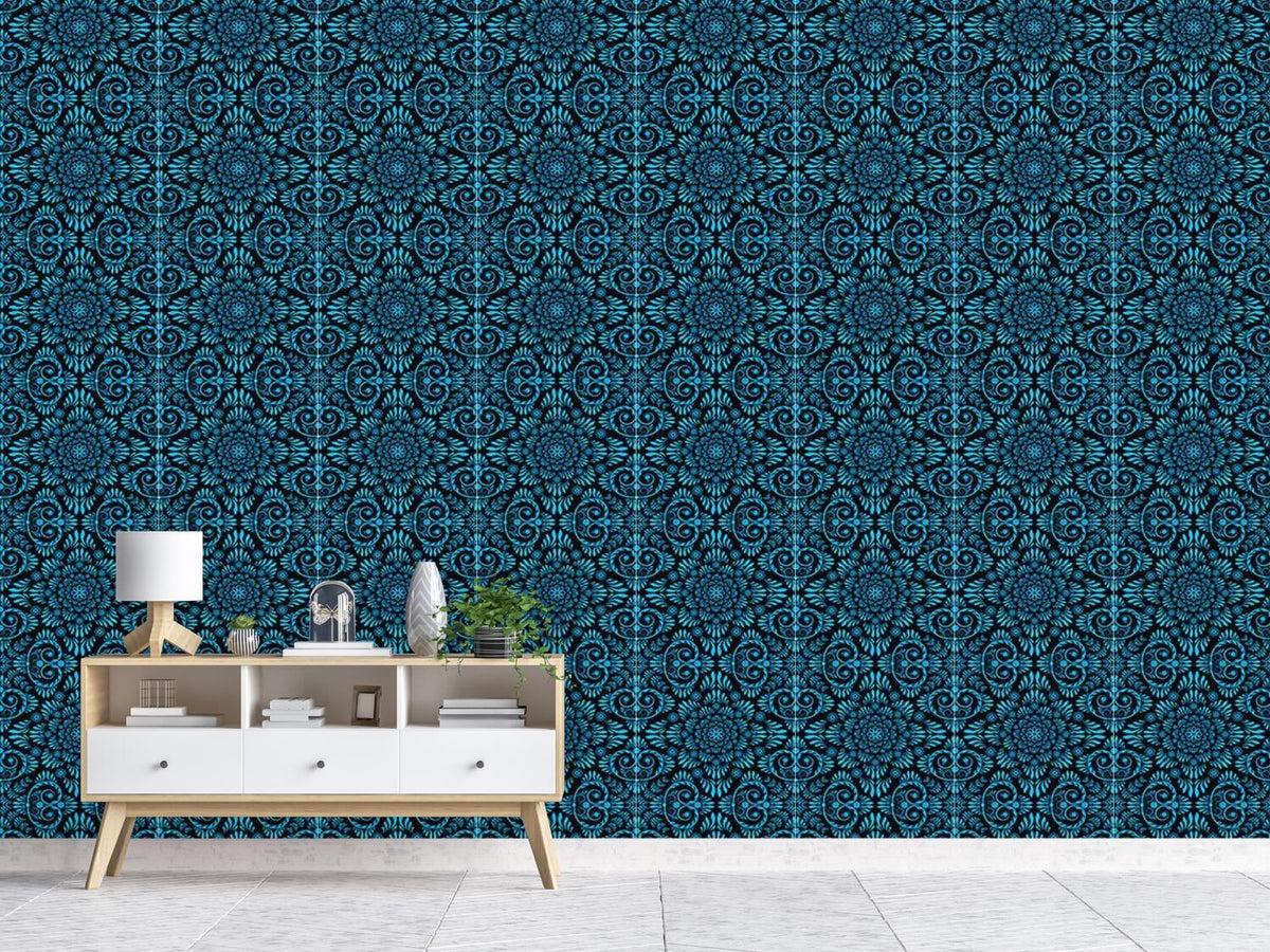 patterned-wallpaper-blue-bloom