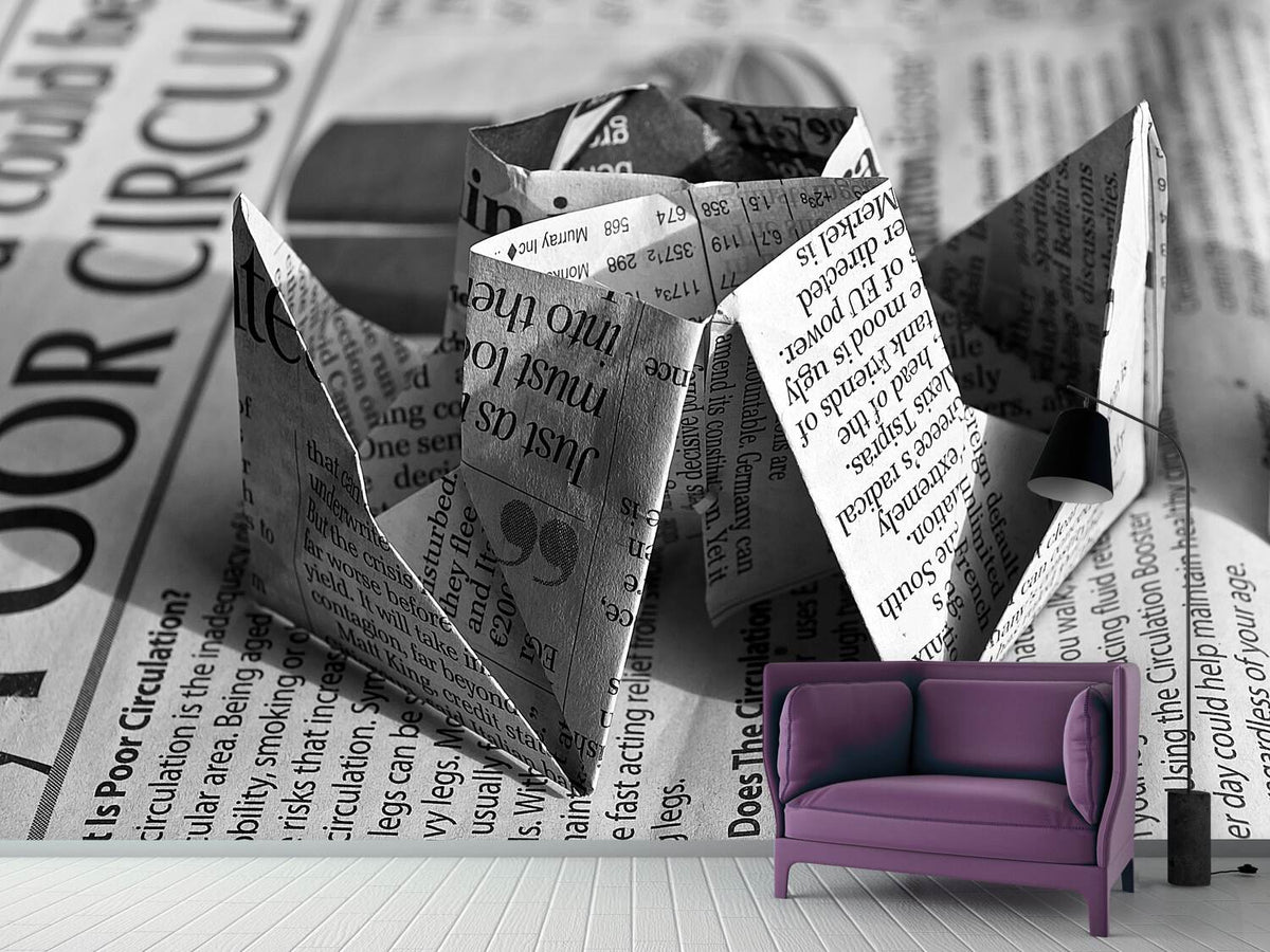 photo-wallpaper-origami-newspaper