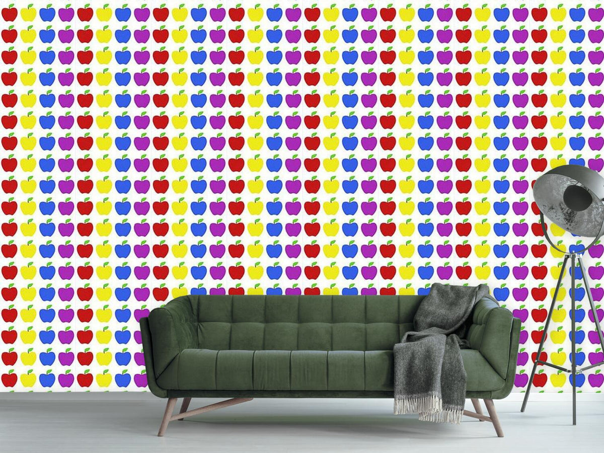 patterned-wallpaper-apple-multicolor