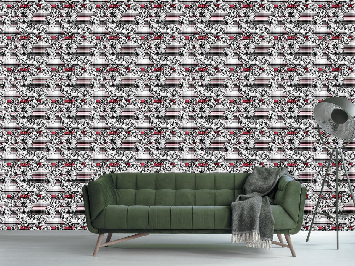 patterned-wallpaper-scotish-rose-check