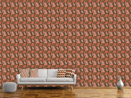 patterned-wallpaper-stacked-chairs