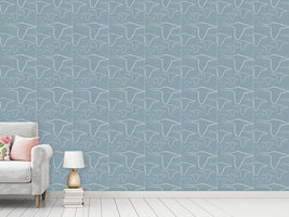 patterned-wallpaper-the-geese-fly-on-denim