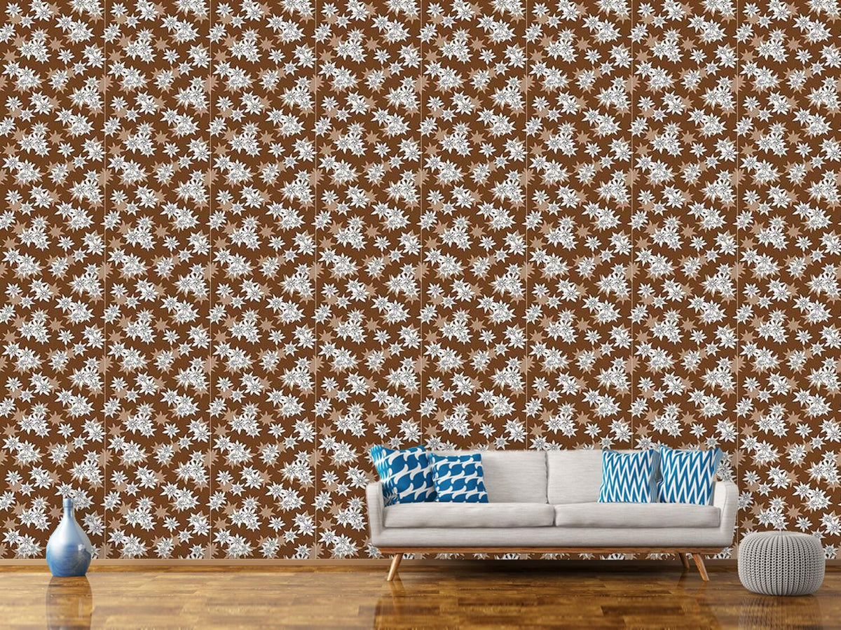 patterned-wallpaper-edelweiss-brown