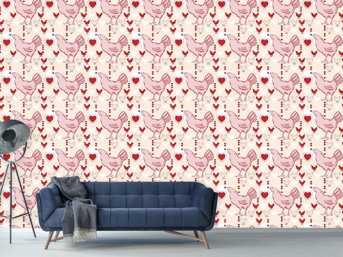 patterned-wallpaper-chicken-with-heart