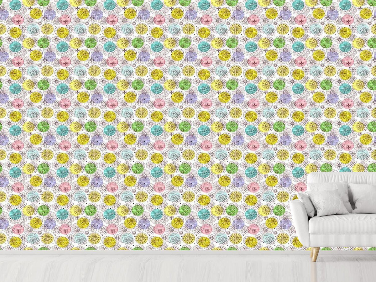 patterned-wallpaper-doodle-blossoms