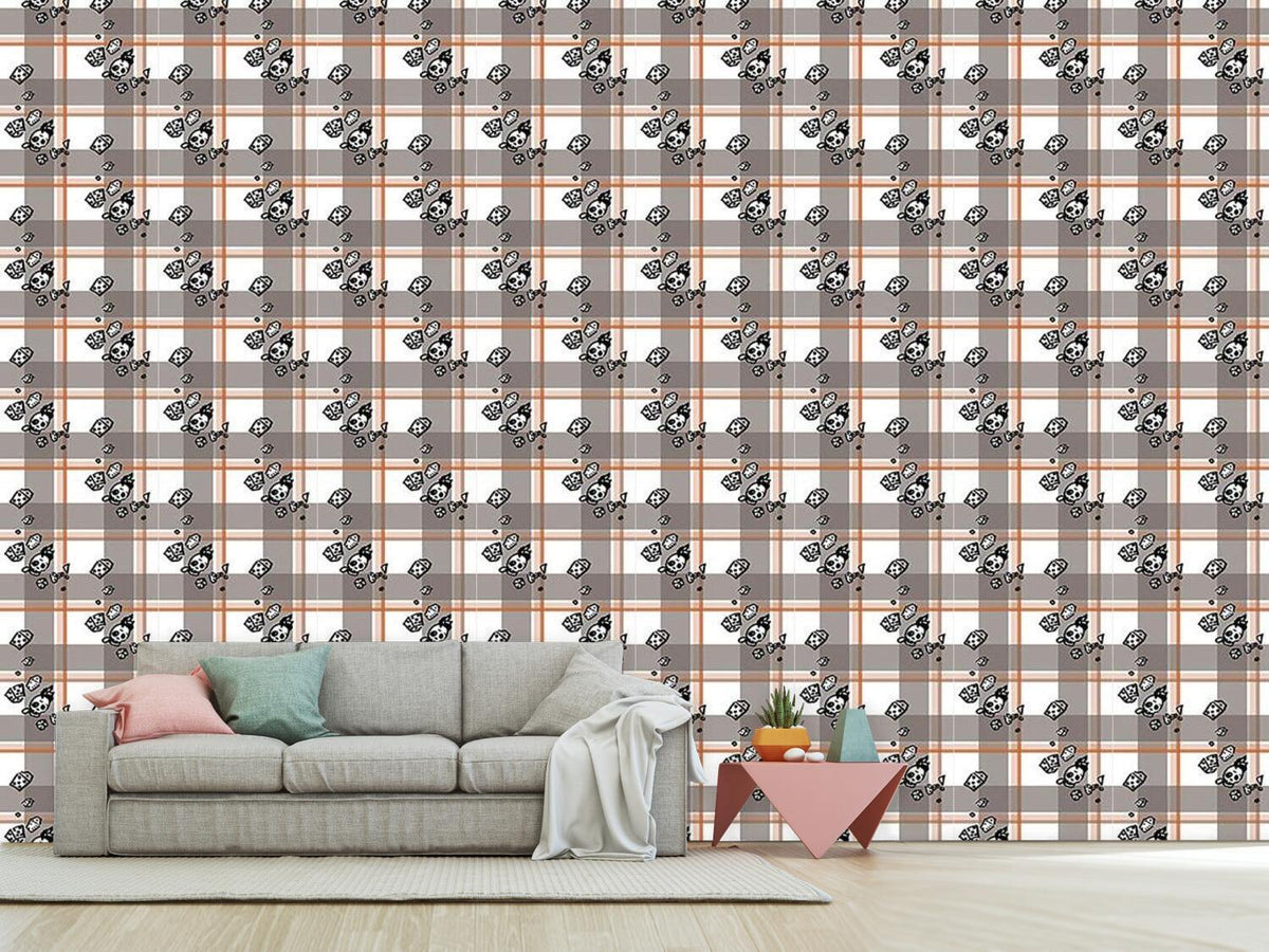 patterned-wallpaper-checked-pattern-with-skulls