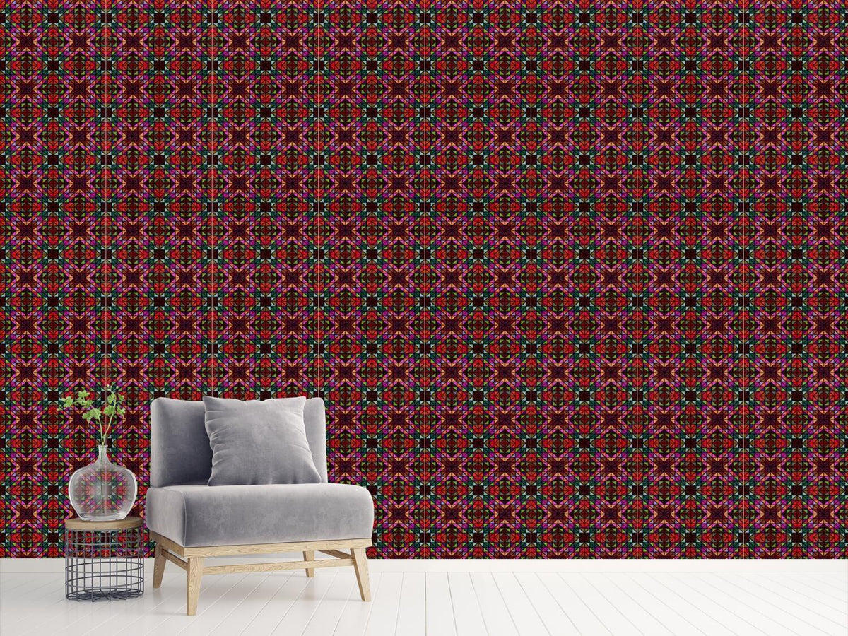 patterned-wallpaper-window-glass-mosaic