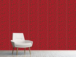 patterned-wallpaper-rose-blossoms-red