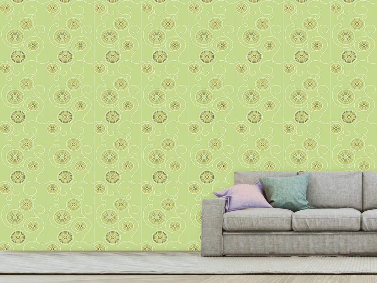 patterned-wallpaper-aboriginal-twirls-green