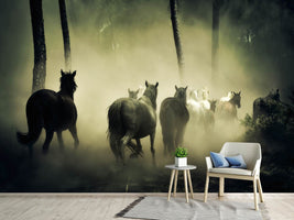 photo-wallpaper-horses-in-the-forest