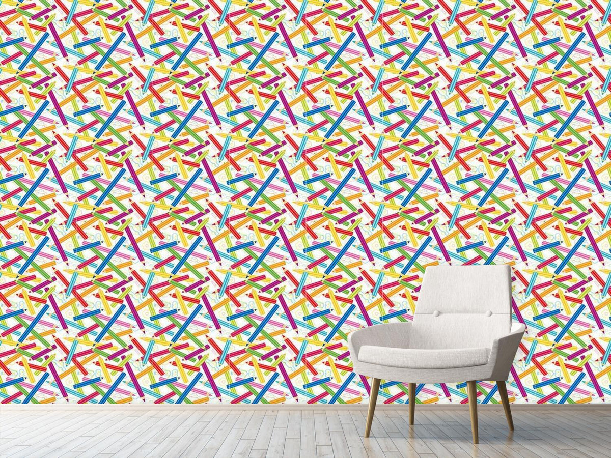 patterned-wallpaper-colored-pencils