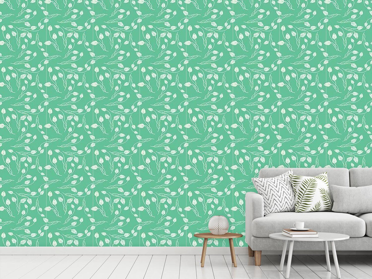 patterned-wallpaper-flower-dance-on-mint