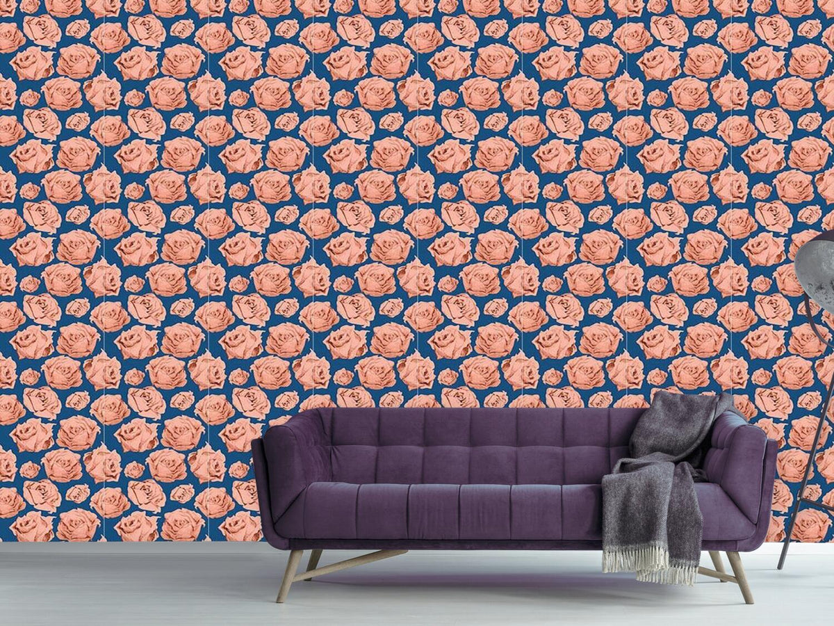 patterned-wallpaper-art-rose-blue