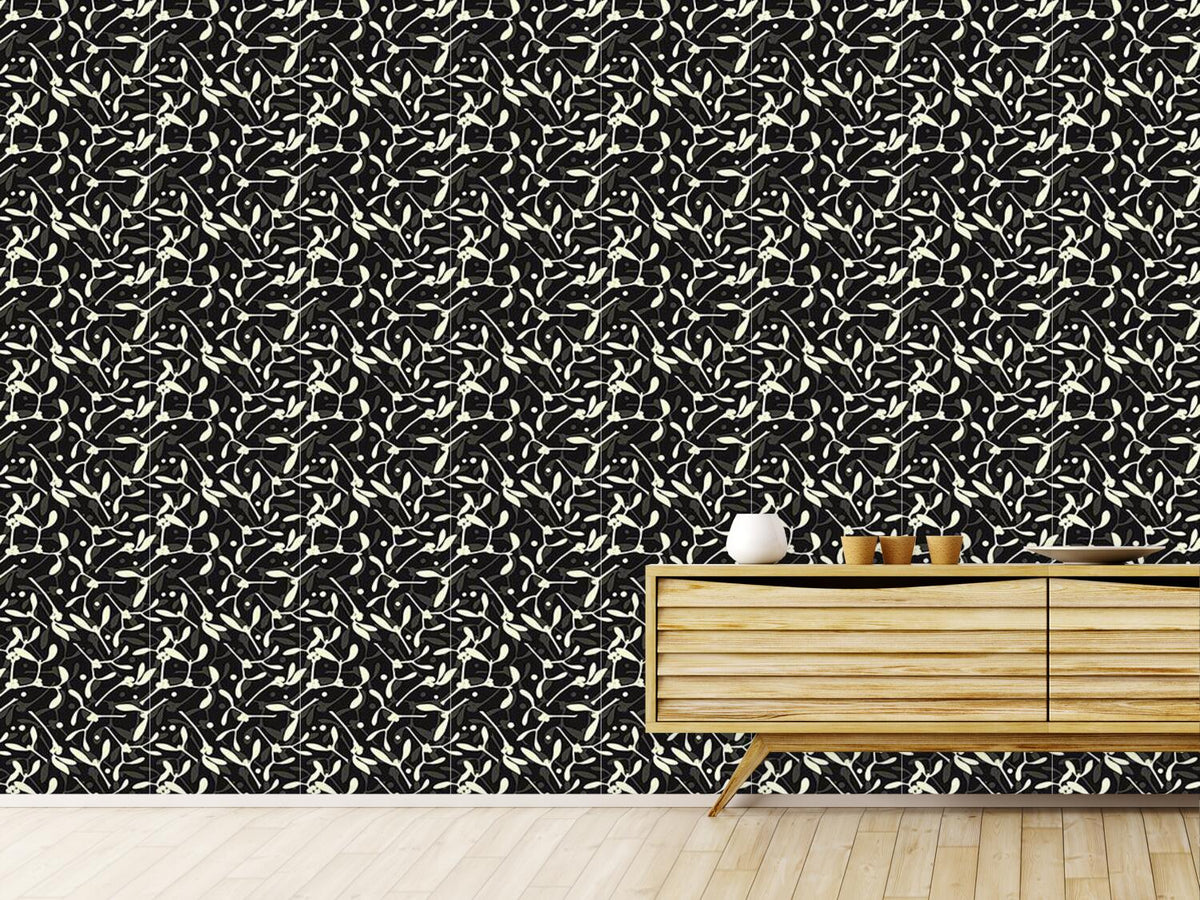 patterned-wallpaper-mistletoe-silhouettes