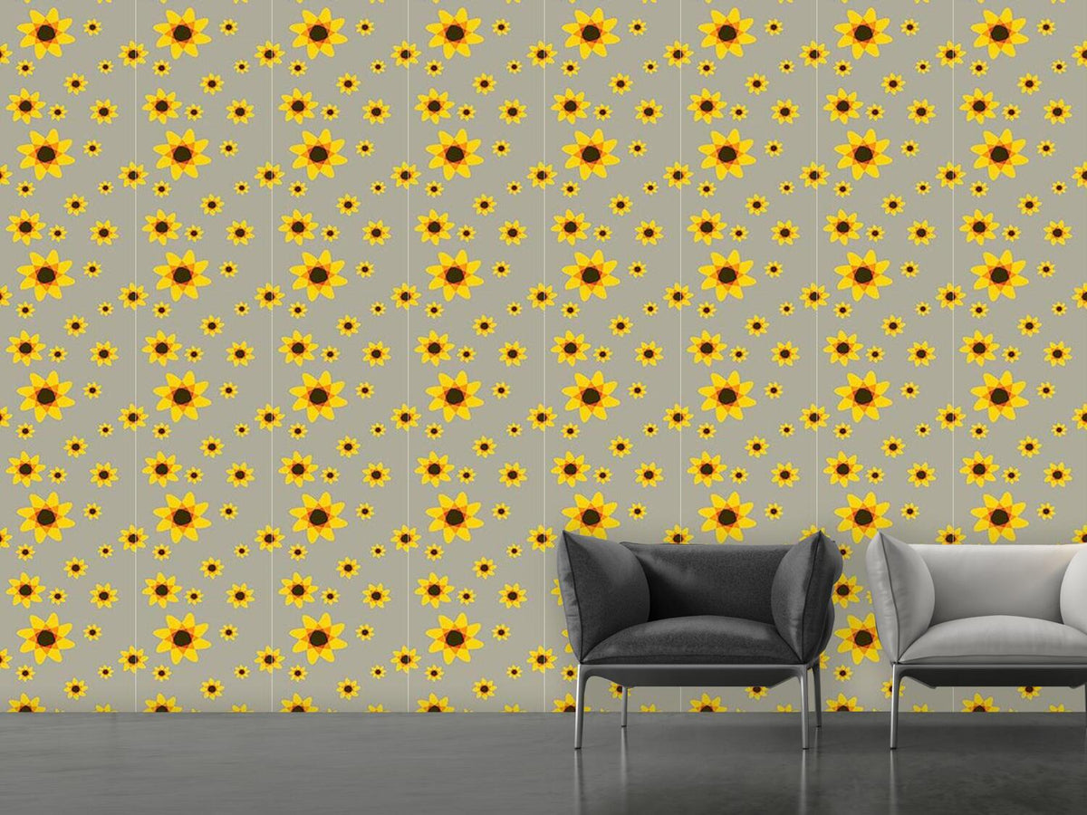 patterned-wallpaper-sunflowers