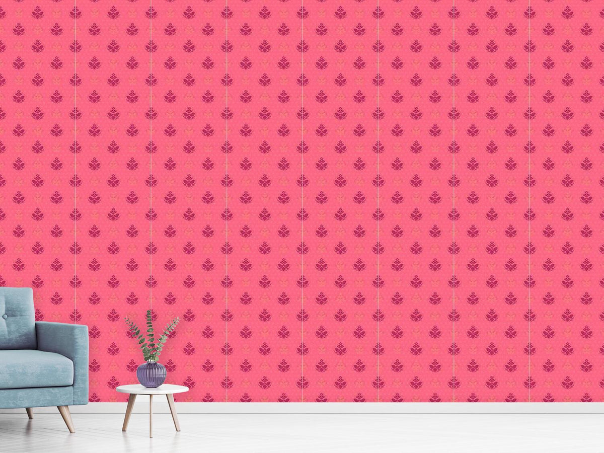 patterned-wallpaper-floral-splendor-on-polkadot