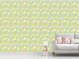 patterned-wallpaper-ranunculus-flower-dots