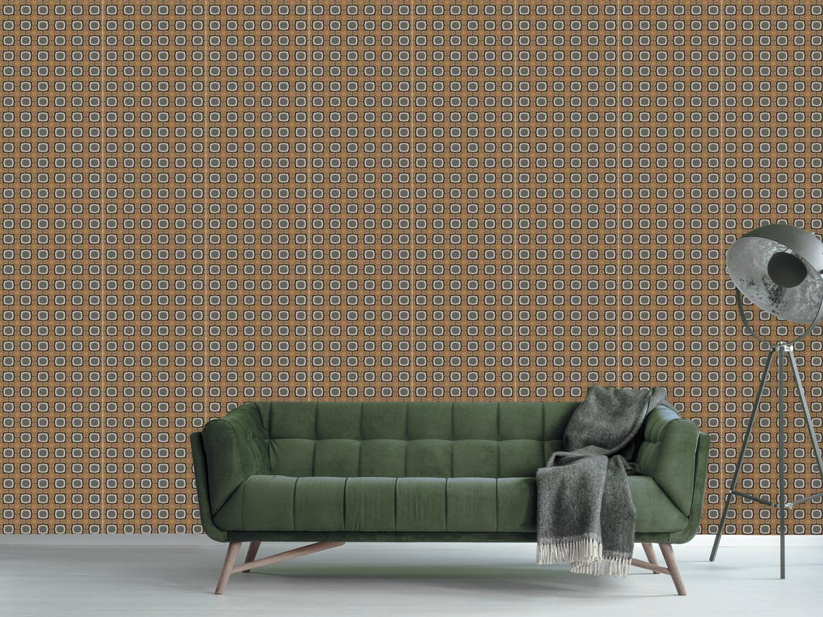 patterned-wallpaper-octagons-on-gold