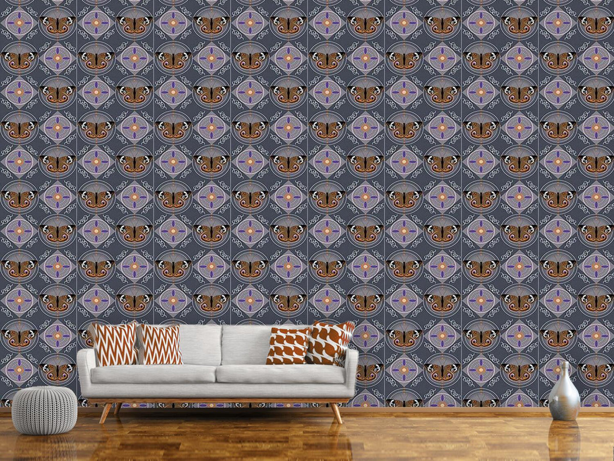 patterned-wallpaper-peacock-butterfly-grey