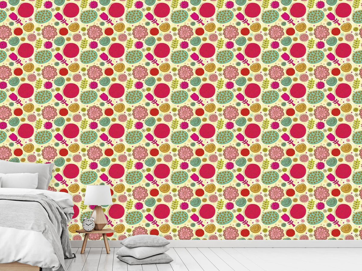 patterned-wallpaper-doodle-flowers